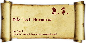 Mátai Hermina névjegykártya